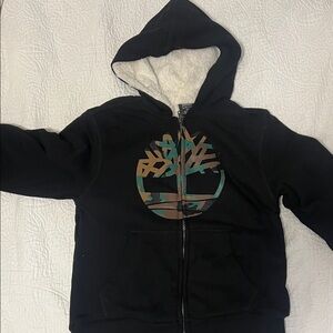 Timberland Kids Black Hoodie with Camo Logo